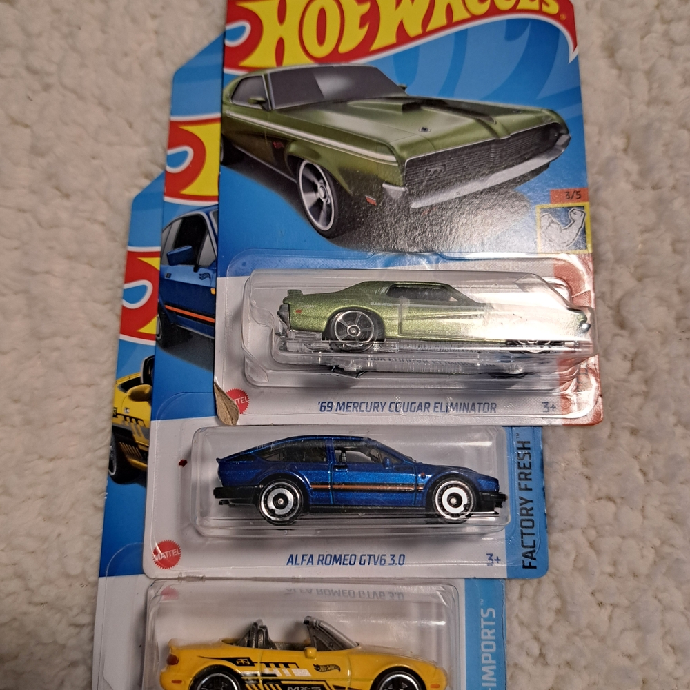 Die-Cast Car Set - Green, Blue, Yellow